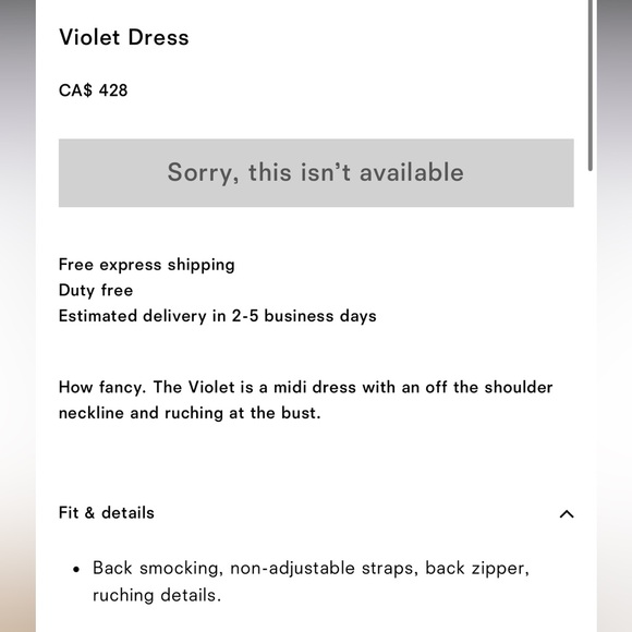 🕊️ REFORMATION Violet Dress. Off the Shoulder. Size US 12. Ivory. Good Condition - Picture 5 of 16